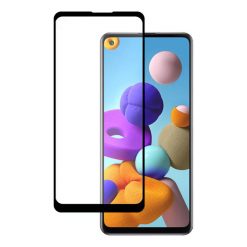 Tvrdené sklo 5D Premium celopovrchové 9H čierne – Samsung Galaxy A21s