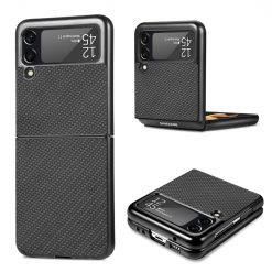 Kryt Cross Pattern Slim čierny – Samsung Galaxy Z Flip 3