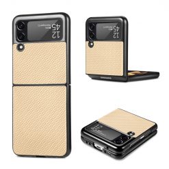 Kryt Cross Pattern Slim žltý – Samsung Galaxy Z Flip 3