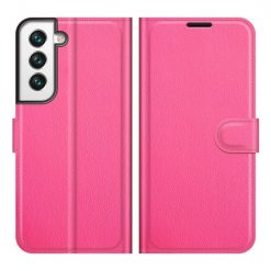 Peňaženkové puzdro Litchi ružové – Samsung Galaxy S22+ (S22 Plus)