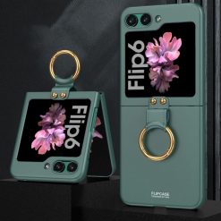 Kryt GKK Fashion Ring case zelený – Samsung Galaxy Z Flip 6 / Z Flip 7 FE