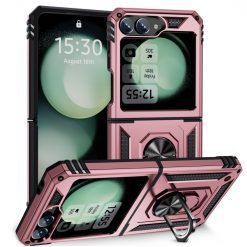 Odolný Kryt Ring Armor case ružový – Samsung Galaxy Z Flip 6 / Z Flip 7 FE