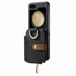 Peňaženkové puzdro Unique Wallet čierne – Samsung Galaxy Z Flip 6 / Z Flip 7 FE