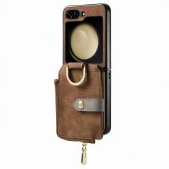 Peňaženkové puzdro Unique Wallet hnedé – Samsung Galaxy Z Flip 6 / Z Flip 7 FE