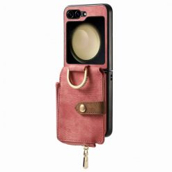 Peňaženkové puzdro Unique Wallet ružové – Samsung Galaxy Z Flip 6 / Z Flip 7 FE