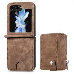 Peňaženkové puzdro Zipper Wallet hnedé – Samsung Galaxy Z Flip 6 / Z Flip 7 FE