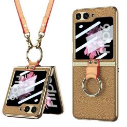 Kryt GKK Strap case hnedý – Samsung Galaxy Z Flip 6 / Z Flip 7 FE