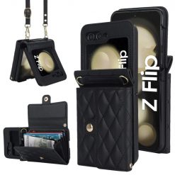 Peňaženkové puzdro Diamond Card case čierne – Samsung Galaxy Z Flip 6 / Z Flip 7 FE
