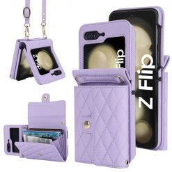 Peňaženkové puzdro Diamond Card case fialové – Samsung Galaxy Z Flip 6 / Z Flip 7 FE