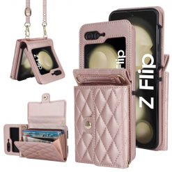 Peňaženkové puzdro Diamond Card case ružové – Samsung Galaxy Z Flip 6 / Z Flip 7 FE