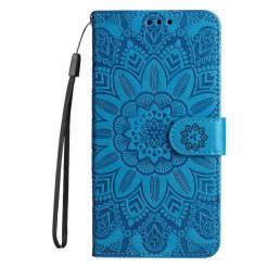 Peňaženkové puzdro Embossing Pattern Slnečnica modré – Samsung Galaxy S25+ (S25 Plus)