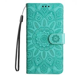 Peňaženkové puzdro Embossing Pattern Slnečnica zelené – Samsung Galaxy S25 Ultra