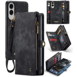 Multifunkčné peňaženkové puzdro CaseMe Detachable čierne – Samsung Galaxy S25 Edge