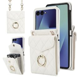 Peňaženkové puzdro Diamond Card case biele – Samsung Galaxy Z Flip 7