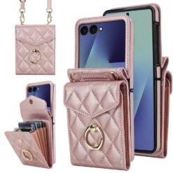 Peňaženkové puzdro Diamond Card case ružové – Samsung Galaxy Z Flip 7